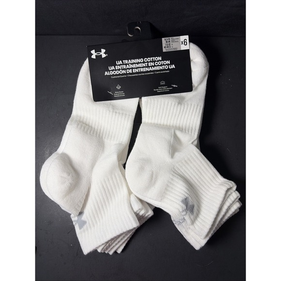 Under Armour Other - Under Armour Training Cotton 6-Pairs Men's Quarter Socks 8.5 - 10 - White